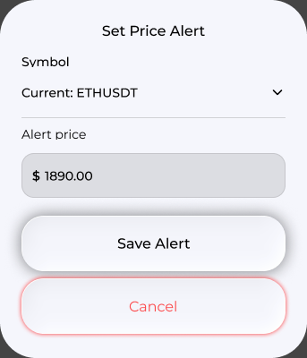 Set Price Alert over Open Positions