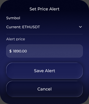 Set Price Alert over Open Positions
