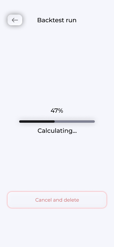 Backtest progress