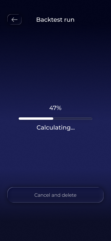 Backtest progress