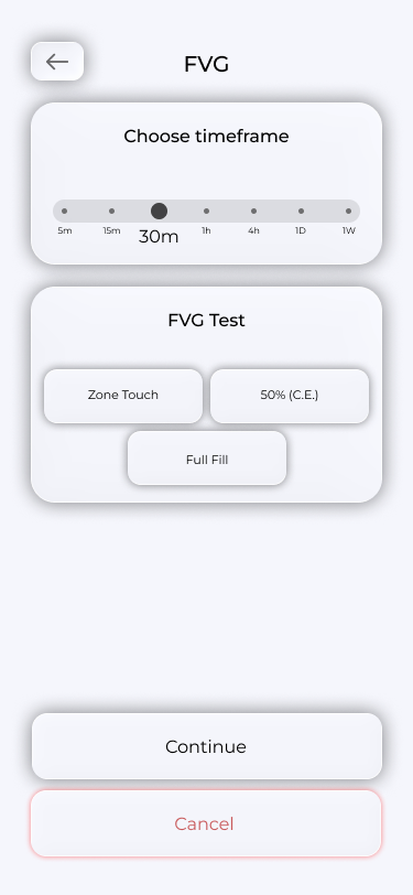Block settings: FVG example