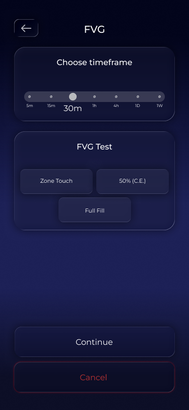 Block settings: FVG example