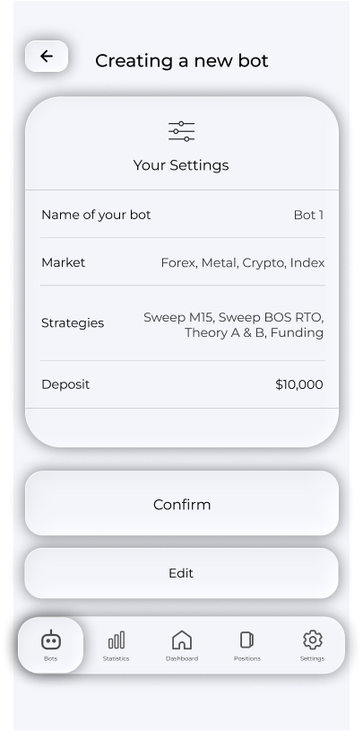Confirm bot settings