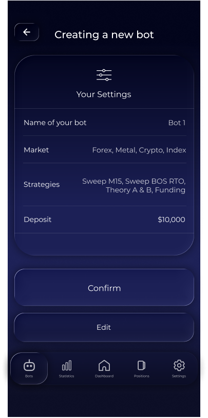 Confirm bot settings