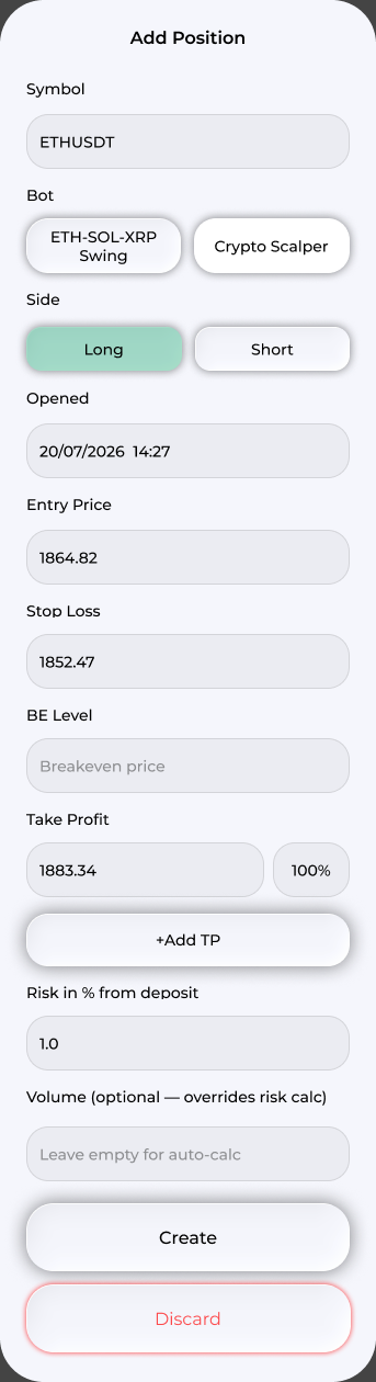Create a position over the list