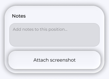 Notes and screenshots card